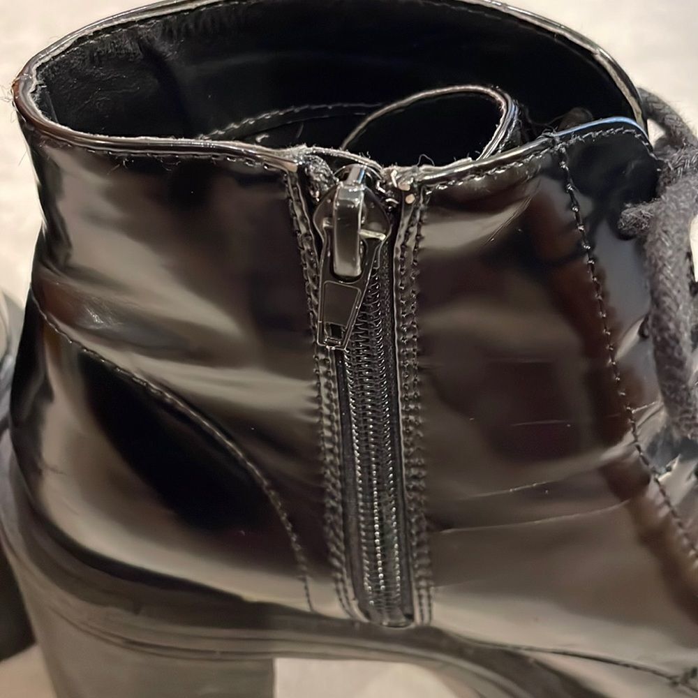 Forever 21 black heeled lace up ankle boots - Picture 6 of 13